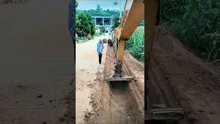 Process of Excavating a Roadside Ditch Using an Excavator  Good tools easier work [upl. by Yerrot]