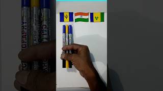 Barbados 🇧🇧 Saint Vincent 🇻🇨 And Indian 🇮🇳 Flag  shorts shortfeed [upl. by Epotimet]