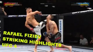 Rafael Fiziev Striking Highlights  UFC 4 Online [upl. by Airemahs]