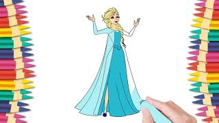 comment dessiner la reine des neiges  coloriage Elsa  tuto  facile  dessin reine des neiges [upl. by Zil]