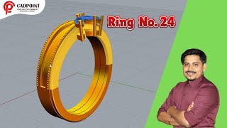 JEWELLERY CAD 35 DESIGN  RING 24  IN हिंदी  JEWELLERY CAD POINT cadtutorials jewellery [upl. by Saloma]