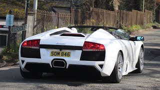 Supercars in Alderley Edge 2024 Murcielago LP640 Aventador x4 765LT GT3 RS 812 Purosangue x3… [upl. by Adrian]