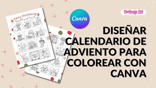 Cómo diseñar un Calendario de Adviento para colorear  Tutorial usando Canva y Creative Fabrica [upl. by Vokay]