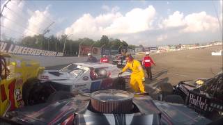 Hard Modified Crash at Lake Erie Speedway [upl. by Livvie]