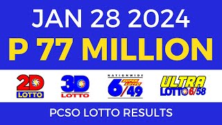 Lotto Result January 28 2024 9pm PCSO [upl. by Oht]