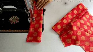 Simple blouse cutting and stitching Very Easy Method Full Video [upl. by Tamqrah]