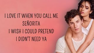 Shawn Mendes Camila Cabello  Señorita Lyrics [upl. by Elenaj]