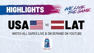 Highlights  USA vs Latvia  2023 IIHFWorlds [upl. by Laks]