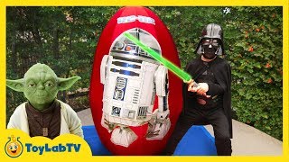 GIANT EGG SURPRISE OPENING Star Wars The Force Awakens Toys Kids Video [upl. by Nodmac]