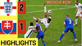 Jude Bellingham BICYCLE KICK ⚪ England vs Slovakia 2 1 HIGHLIGHTs  all Goals Foden Kane goal [upl. by Allyce589]