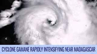 Cyclone Gamane rapidly intensifying near Madagascar [upl. by Manuela]