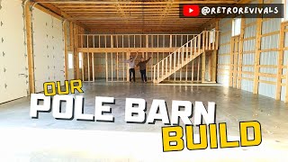 Pole Barn Build  Start to Finish Timelapse Full Workshop with Loft [upl. by Herzig217]