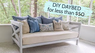 DIY Daybed How to Build a Daybed for less than 50 [upl. by Ahgiela]