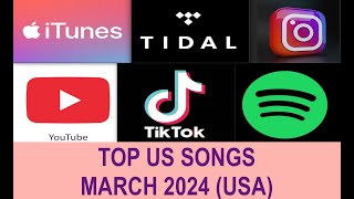 Top US Songs MAR 2024A Grande Beyonce T Swims SZA 4batz D Cat Cardi B N Kahan T McRae J Ha [upl. by Iadrahs89]