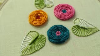 Hand Embroidery Designs  Rose flower design  Stitch and Flower144 [upl. by Ophelie982]