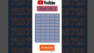 Optical Illusion IQ TEST Find the Number 731 in 8 Secs shorts music [upl. by Zeena]