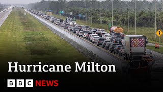 Hurricane Milton warning sees millions in Florida evacuate  BBC News [upl. by Aleakam]