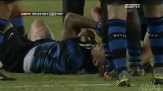 Patrick Vieira Red Card Elbow on Marco Materazzi Manchester City v Inter Milan 31st July 2010 [upl. by Aible]