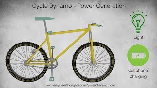 Cycle dynamo Power generation  Mobile phone Charging  Explanimation Series 1 Engineer thoughts [upl. by Aicnarf]