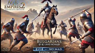 Bulgarians 4v4 Land Nomad  Random Lobby Gameplay  Age of Empires 2 DE Gameplay [upl. by Ailahk]