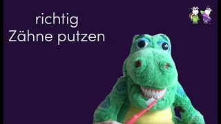 Zähne putzen mit Kroko  für Kinder erklärt [upl. by Lewse]