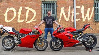 Can 90s Superbikes still cut it We Compare Ducati 748R and 2020 Panigale V2 With Bikeiconics [upl. by Toh]