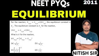 For the reaction N2gO2g⇌2NOg the equilibrium constant is K1 The equilibrium constant is K2 [upl. by Chuipek723]