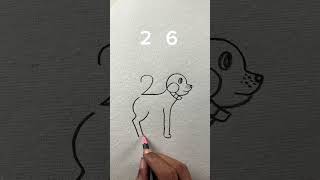 Simple dog drawing with pencil step by step [upl. by Llednor]