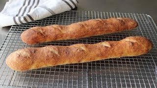 French Baguette  How to Make Baguettes at Home  NoKnead French Bread Recipe [upl. by Leizar369]