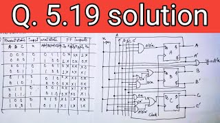 Q 519 A sequential circuit has three flipflops A B C one input xin and one output yout [upl. by Asaret714]