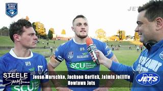 Post Match Interview Rnd 17 ISP 2018 Newtown Jets Jackson Garlick Jesse Marschke Jaimin Jolliffe [upl. by Llegna830]