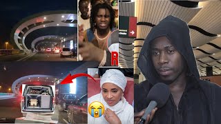 Arrivée du corps Diaga AIBD le frère de Wally Seck Pape Seck inconsolable et parle sur le sa mère… [upl. by Happy678]