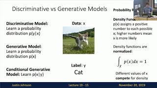 Lecture 19 Generative Models I [upl. by Ynnelg]