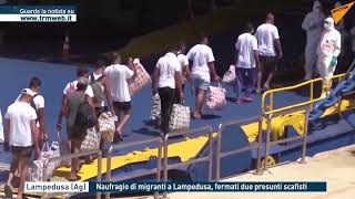 Lampedusa Ag  Naufragio di migranti a Lampedusa fermati due presunti scafisti [upl. by Annoel]