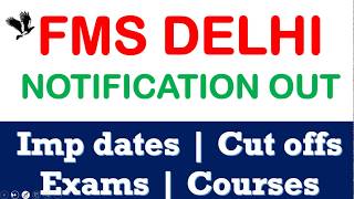 FMS DELHI NOTIFICATION OUT 2019 [upl. by Znarf]