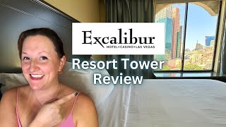 BEST Las Vegas STRIP VIEW on a Budget 🤩 Resort Tower  Two Queen at Excalibur [upl. by Layney]