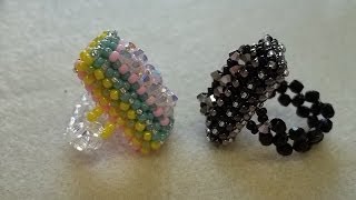 Rectangle Right Angle Weave Ring Part 2 of 2 [upl. by Esac]