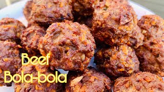 BEEF BOLABOLA  how to cook bolabola  yummy filipino food [upl. by Zerat707]