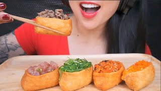 INARI SUSHI ASMR EATING SOUNDS NO TALKING  SASASMR [upl. by Ronnica870]