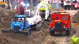 Road Construction Site RC Trucks Excavators Caterpillar Wheel Loader Digger Hobbymesse Leipzig 2024 [upl. by Ijneb571]