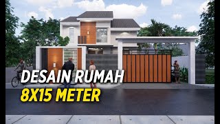 Desain Rumah 8x15 1 Lantai terlihat 2 Lantai  Bpk Alfin [upl. by Kopaz]