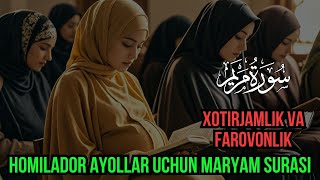 Homilador Ayollar Uchun Maryam Surasi Xotirjamlik va Farovonlik [upl. by Grimbal559]