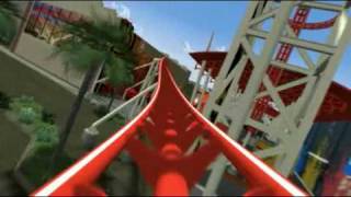 Hollywood Rip Ride Rockit coaster virtual front seat view POV [upl. by Alethia]