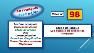 Les emplois du présent de lindicatif leçon 81 Étude de langue [upl. by Reisch]