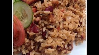 Guyanese Cook Up Rice  Vegetarian Three Bean Cookup Rice [upl. by Nibbor]