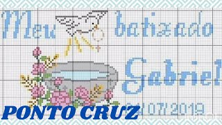 PONTO CRUZ BATIZADO BEBÊ 👼  tema de batizado para toalhinhas e fraldas 👼 [upl. by Eylhsa67]