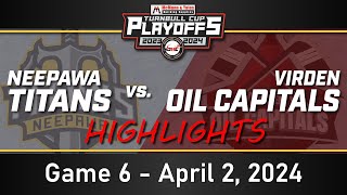 MJHL Playoffs  Neepawa Titans vs Virden Oil Capitals Game 6  April 2 2024 Highlights [upl. by Leen]