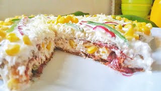 Salzige Torte Low Carb RezeptNo Bake Savory Cake Low Carb Recipe [upl. by Esenahs]