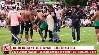 Semi 2  Sarhala Ranuan Vs Abbotsford Lions  2024 Canada Kabaddi [upl. by Eiramllij]