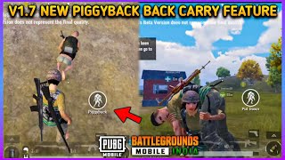 How To Carry Knocked Out Teammate amp Enemy In BgmiPubgM  V17 Update PiggyBack New Feature [upl. by Derry723]